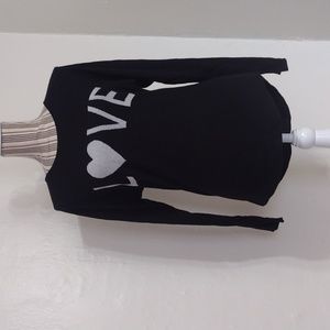 Rachel Zoe Black LOVE Cashmere Blend Pullover Sweater Size S